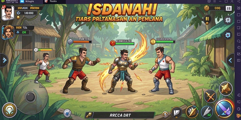 Tangkapan layar memperlihatkan karakter utama dalam mode petualangan.
